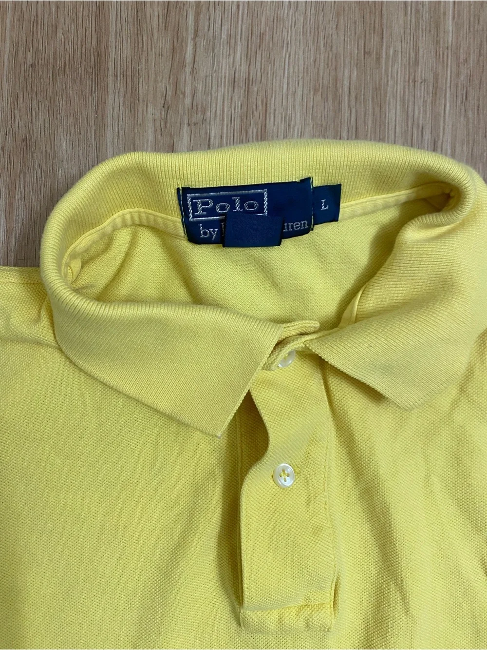 Polo by Ralph Lauren 100%cotton Yellow Short-Sleeve Polo with Orange Pony Logo